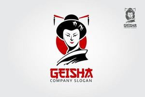 geisha vektor logotyp illustration. japansk kultur symbol och ikon.