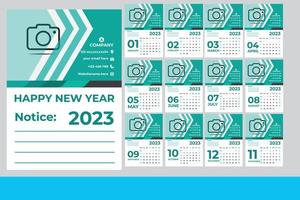 vägg kalender mall 2023 vektor