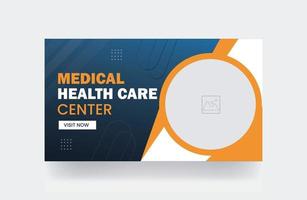 medicinsk Miniatyr omslag video Miniatyr mall sjukvård webb baner vektor