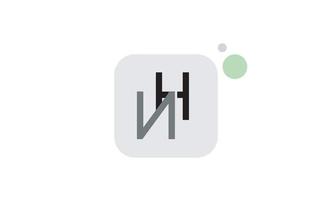 alfabetet bokstäver initialer monogram logotyp nh, hn, n och h vektor