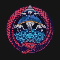 Illustration Ouroborous-T-Shirt-Design vektor