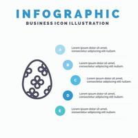 dekoration påsk påsk ägg ägg linje ikon med 5 steg presentation infographics bakgrund vektor