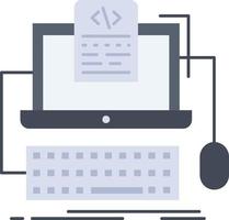 Code-Codierung Computer-Monoblock-Bildschirm flacher Farbsymbolvektor vektor