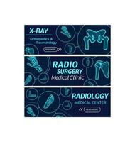 radiologi medicinsk Centrum vektor röntgen banderoller
