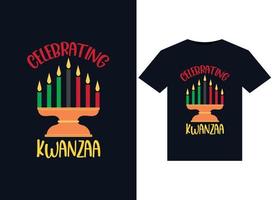 Feiern von Kwanzaa-Illustrationen für druckfertiges T-Shirt-Design vektor