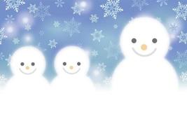 snögubbe familj vinter bakgrund vektor