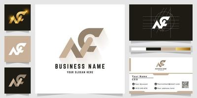brev nc eller ng monogram logotyp med företag kort design vektor