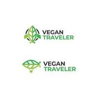 eine Sammlung von veganen Reiselogos vektor