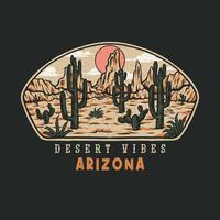 arizona desert vibes grafikdesign, handgezeichneter linienstil mit digitaler farbe, vektorillustration vektor