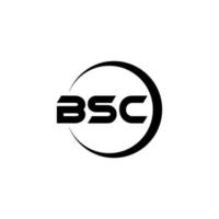 bsc brev logotyp design i illustration. vektor logotyp, kalligrafi mönster för logotyp, affisch, inbjudan, etc.