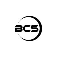 bcs brev logotyp design i illustration. vektor logotyp, kalligrafi mönster för logotyp, affisch, inbjudan, etc.