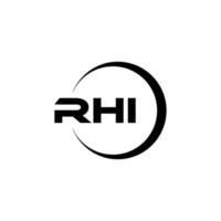 rhi brev logotyp design i illustration. vektor logotyp, kalligrafi mönster för logotyp, affisch, inbjudan, etc.