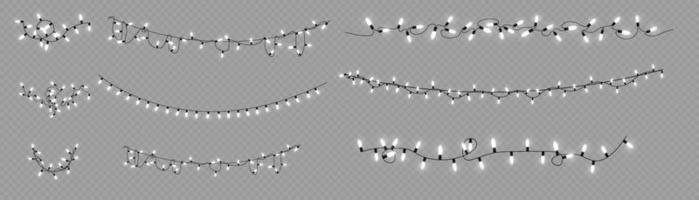 Weihnachtsbeleuchtung isoliert. weihnachtsglühende girlande. für das neue jahr und weihnachten. Lichteffekt. Vektor-Illustration. vektor
