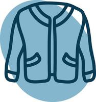 College-Jacke, Illustration, Vektor auf weißem Hintergrund.