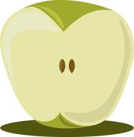 halv äpple, illustration, vektor på vit bakgrund.