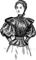 Kleid, Frau, Vintage-Gravur. vektor