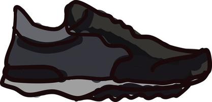 schwarzer Sneaker, Illustration, Vektor auf weißem Hintergrund.