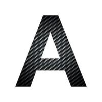 englischer alphabetbuchstabe a, kohlenstoffdunkle textur auf weißem hintergrund - vektor
