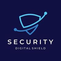 kreativ teknologi digital cyber säkerhet logotyp mall design med modern skydda och nyckel skydd begrepp. logotyp för företag, digital och teknologi. vektor