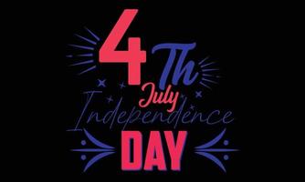 glücklich 4. juli unabhängigkeitstag typografie vektorillustration und buntes t-shirt design. vektor