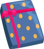 blaue Geschenkbox, Illustration, Vektor auf weißem Hintergrund