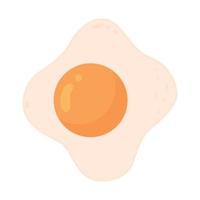 Sonnenseite Ei halbflaches Farbvektorobjekt. Produkt zum Frühstück. bearbeitbares Element. Artikel in voller Größe auf weiß. restaurant einfache karikaturartillustration für webgrafikdesign und -animation vektor