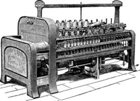 gasspjäll eller de spinning ram, årgång illustration. vektor