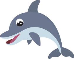 Lycklig delfin, illustration, vektor på vit bakgrund.