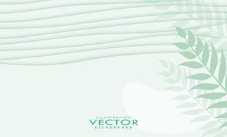 weiche grüne Blätter auf weißem Wellenhintergrund vektor