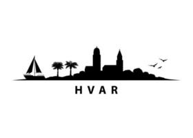 hvar, kroatisk ö horisont landskap vektor