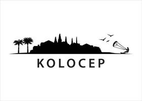 kolocep, kroatische inselpanorama-skylinelandschaft vektor