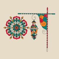 färgrik mandala bakgrund med skön design dekorativ och orientalisk mönster vektor