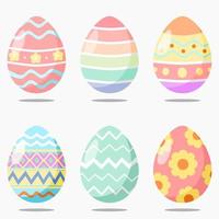 vektor illustration uppsättning av färgrik dekorerad påsk ägg. påsk ägg isolerat på grå bakgrund.