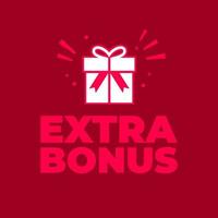 Extra-Bonus-Sonderangebot mit Geschenkbox-Banner. vektor