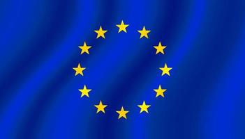 vågig flagga av europeisk union. vektor