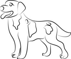 Hundeskizze, Illustration, Vektor auf weißem Hintergrund.