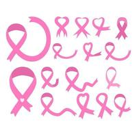 rosa band samling, cancer medvetenhet band vektor