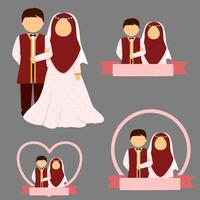 muslim bröllop par samling vektor