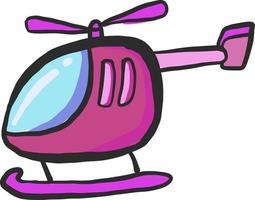 rosa helikopter, illustration, vektor på vit bakgrund
