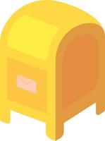 gelber Briefkasten, Illustration, Vektor auf weißem Hintergrund