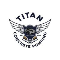 titan betong pumpning logotyp vektor. vektor