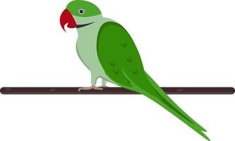 Grüner Papagei, Illustration, Vektor auf weißem Hintergrund.