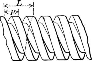 skruva, årgång illustration. vektor