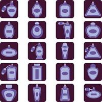 Luxus-Parfüm-Icon-Pack, Illustration, Vektor, auf weißem Hintergrund. vektor