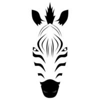 vektorabbildung des kopfes eines zebras auf einem weißen hintergrund. ideal für Zoo-Logos und Poster, Tiere. vektor