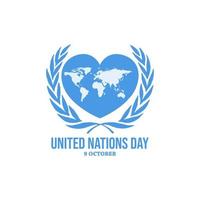 Illustration des Hintergrundes des Tages der Vereinten Nationen. ikone, geschichte. vektor