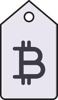 bitcoin-tag-vektorillustration auf einem hintergrund. hochwertige symbole. vektorsymbole für konzept und grafikdesign. vektor