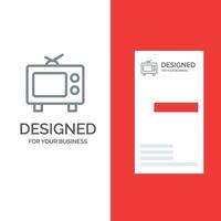 TV-Fernsehmedien graues Logo-Design und Visitenkartenvorlage vektor