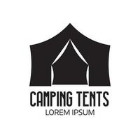 turist läger logotyp eller tält ikon vektor