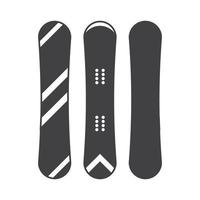 snowboard översikt svartvit ikon vektor